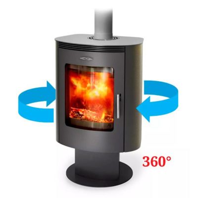 Печь-камин Визиера 360° черная бронза